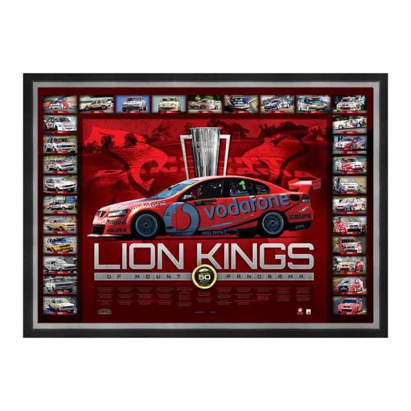 Lion Kings Of Mount Panorama 50 Years Of Bathurst Holden Winners Framed Print
