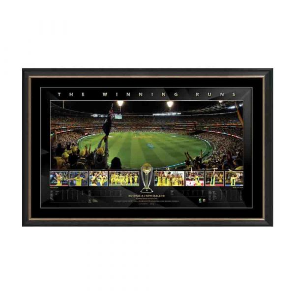 2015 Cricket World Cup Australia Champions The Winning Runs Panoramic Framed Print