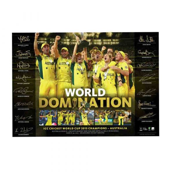 2015 ICC Cricket World Cup Australia Champions Signed Domination Sports Print