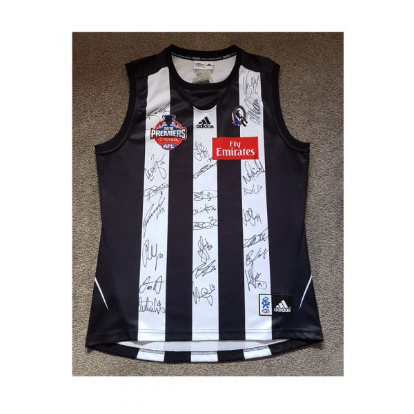 2010 Collingwood Magpies Premiership Premiers Signed Jumper 22 + Coach