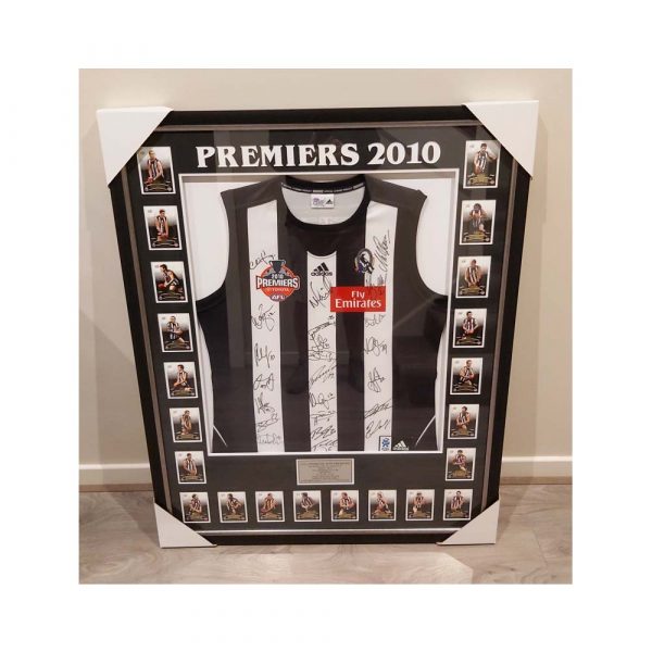 Collingwood Magpies Hand Signed 2010 Premiership Jumper Framed