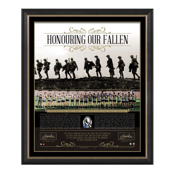 Honouring Our Fallen 100 Year Anzac Day Collingwood Pendlebury Buckley Signed Framed