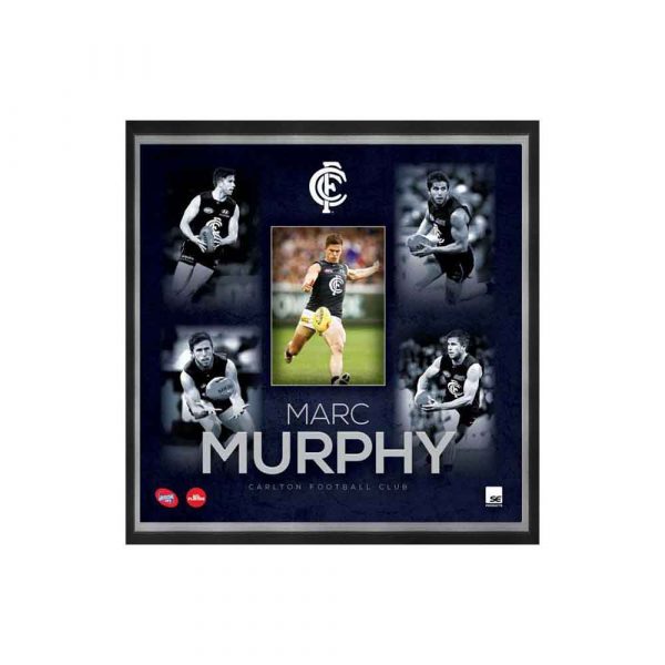 Brand New Official Afl Carlton Blues Marc Murphy Player Print Framed Collage