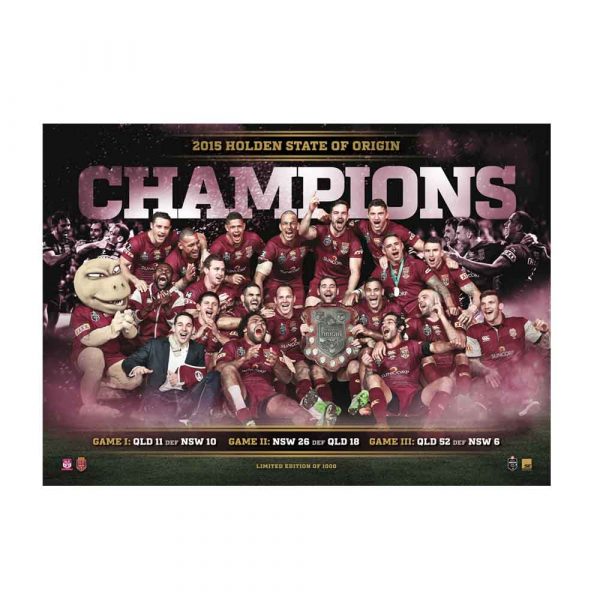 2015 State Of Origin Qld Maroons Success Champions Official Nrl Unframed Print