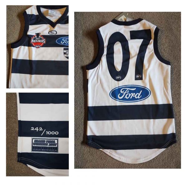 NEW 2007 GEELONG CATS PREMIERSHIP PREMIERS FOOTBALL AFL JUMPER LIMITED