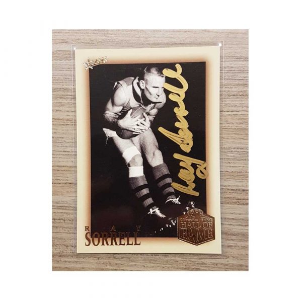 FREMANTLE - RAY SORRELL SIGNED AFL SELECT 2018 LEGACY HALL OF FAME CARD