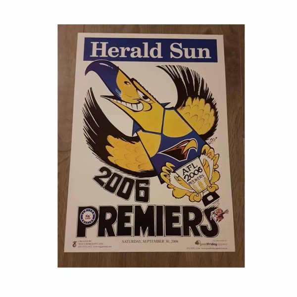 2006 WEST COAST EAGLES GRAND FINAL PREMIERSHIP WEG POSTER LIMITED EDITION