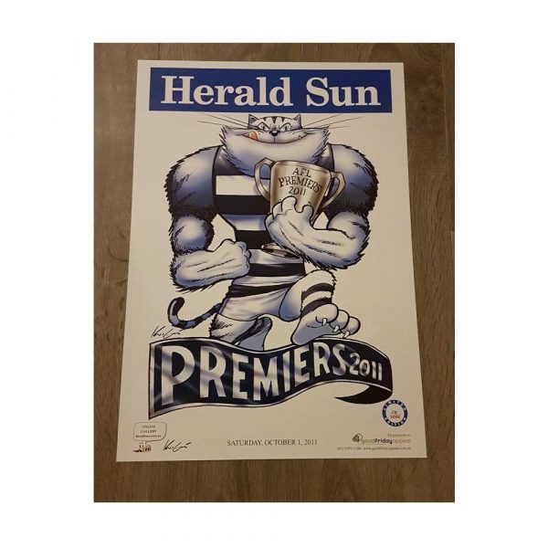 2011 GEELONG CATS GRAND FINAL PREMIERSHIP WEG POSTER LIMITED EDITION