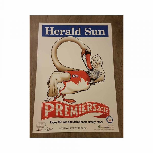2012 SYDNEY SWANS GRAND FINAL PREMIERSHIP WEG POSTER LIMITED EDITION