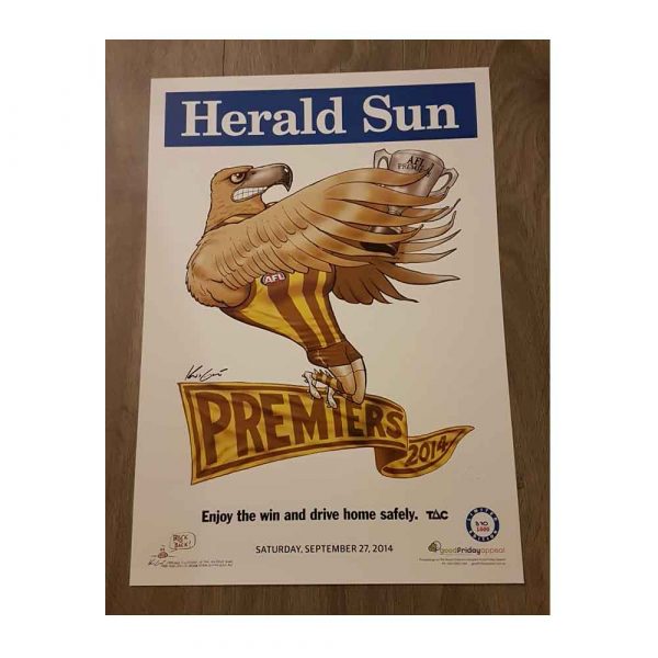 2014 HAWTHORN HAWKS GRAND FINAL PREMIERSHIP WEG POSTER LIMITED EDITION