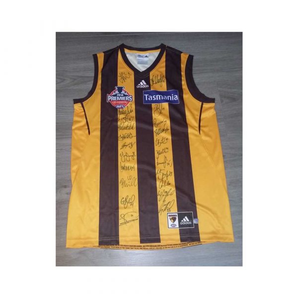 OFFICIAL AFL 2014 HAWTHORN HAWKS PREMIERSHIP PREMIERS SIGNED JUMPER