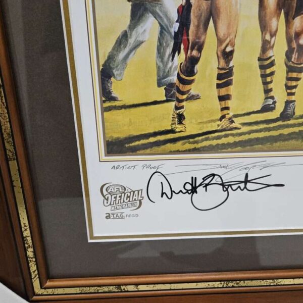 HAWTHORN TEAM OF THE CENTURY FRAMED SIGNED JOHN KENNEDY SNR ARTHUR