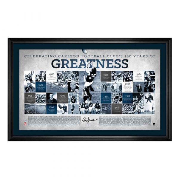 CARLTON MOMENTS OF GREATNESS ALEX JESAULENKO HAND SIGNED FRAMED