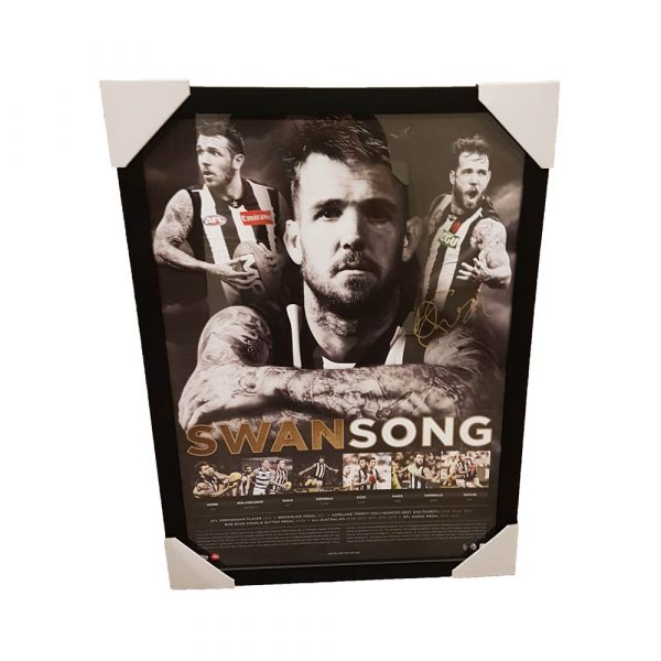 Collingwood Magpies Dane Swan Swan song Career Retirement Signed Print framed