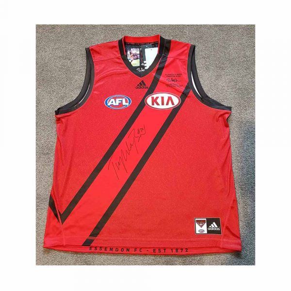 AFL ESSENDON BOMBERS CHAMPION TIM WATSON SIGNED HERITAGE JUMPER GUERNSEY