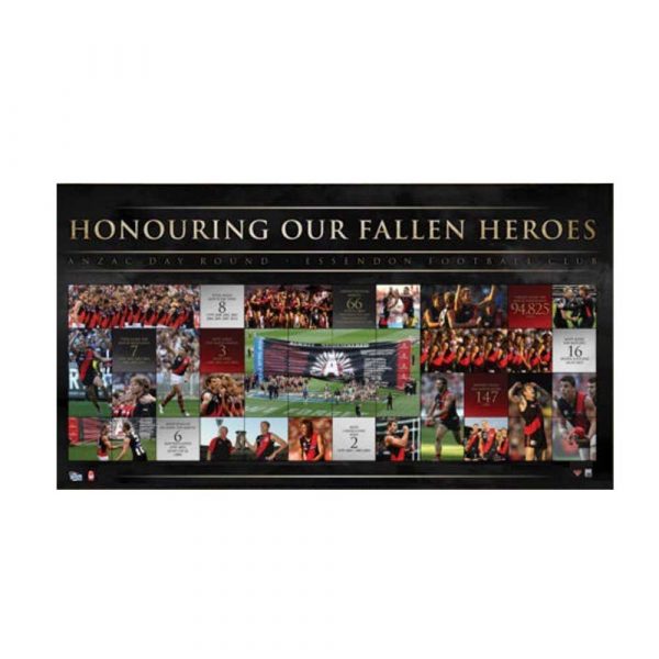 Afl 20 Years Of Anzac Rivalry Essendon Official Limited Edition Unframed Print