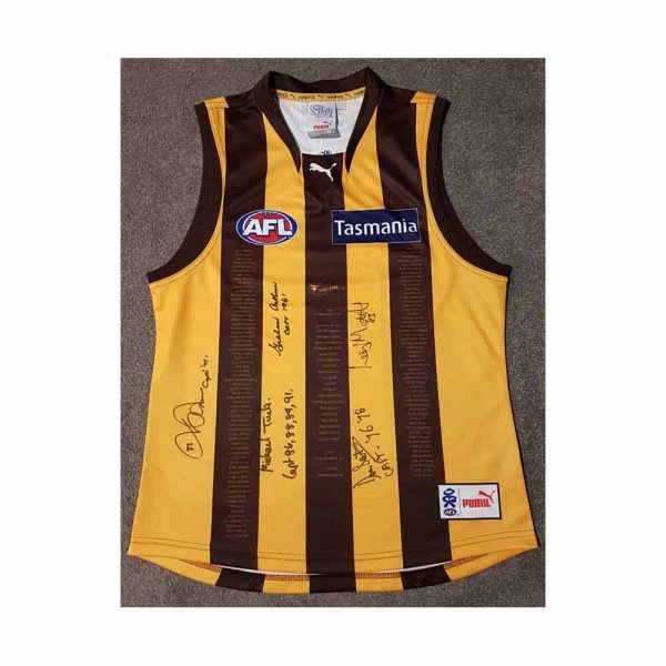 HAWTHORN 50 YEAR JUMPER PREMIERSHIP CAPTAINS SIGNED MATTHEWS SCOTT TUCK