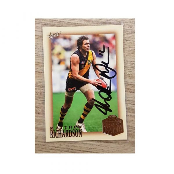 RICHMOND - MATTHEW RICHARDSON SIGNED AFL SELECT 2018 LEGACY HALL OF FAME CARD