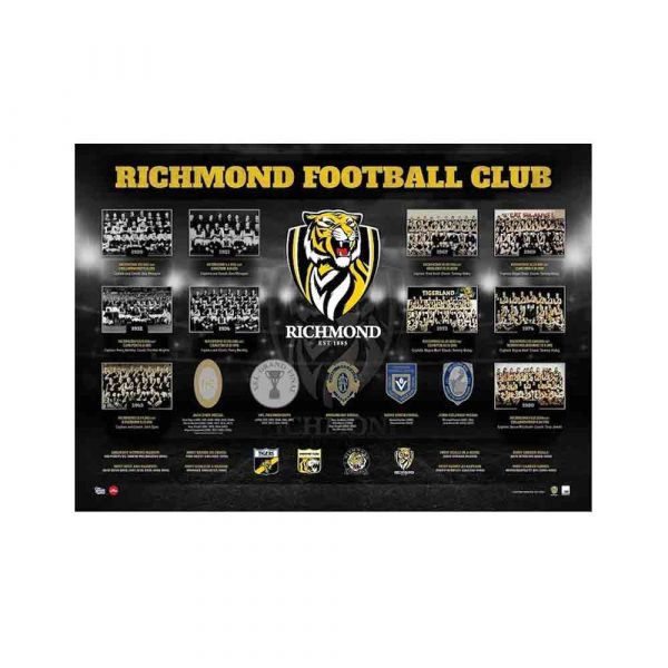 THE PREMIERSHIP HISTORY RICHMOND TIGERS OFFICIAL AFL PREMIERS PRINT