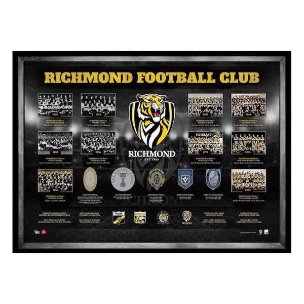 THE PREMIERSHIP HISTORY RICHMOND TIGERS OFFICIAL AFL PREMIERS FRAMED PRINT