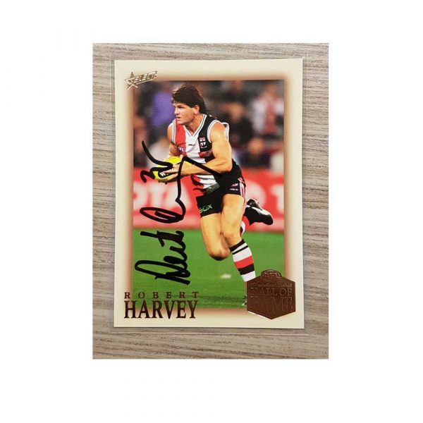 ST KILDA SAINTS - ROBERT HARVEY SIGNED AFL SELECT 2018 LEGACY HALL OF FAME CARD