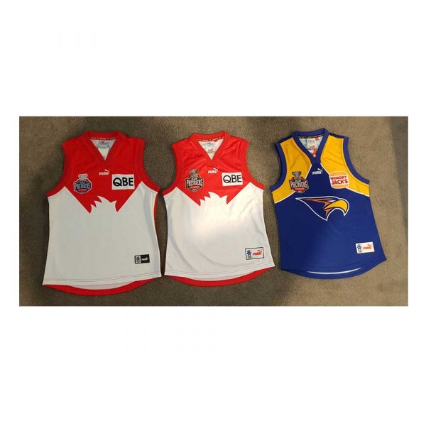 2005 & 2006 SYDNEY SWANS PREMIERSHIP PREMIERS LOSING JUMPER WEST COAST