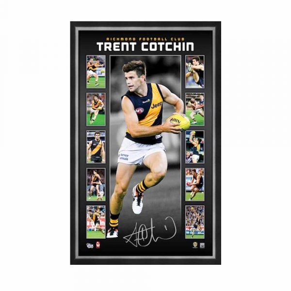 OFFICIAL AFL RICHMOND TIGERS HAND SIGNED TRENT COTCHIN PRINT FRAMED