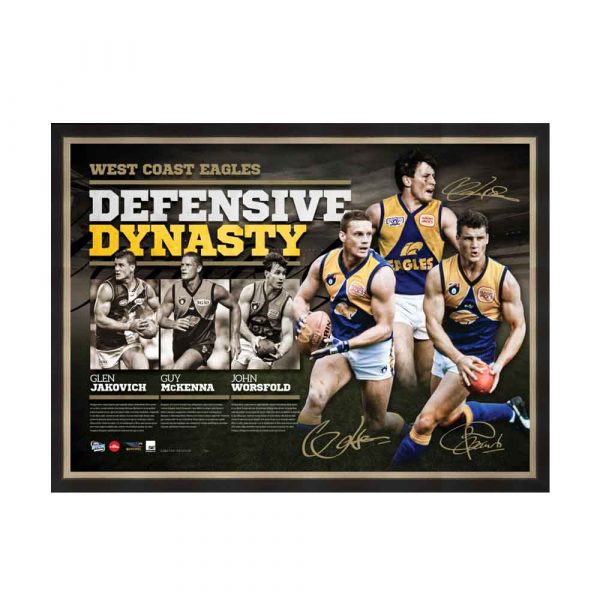 WEST COAST DEFENSIVE DYNASTY JOHN WORSFOLD JAKOVICH MCKENNA SIGNED PRINT