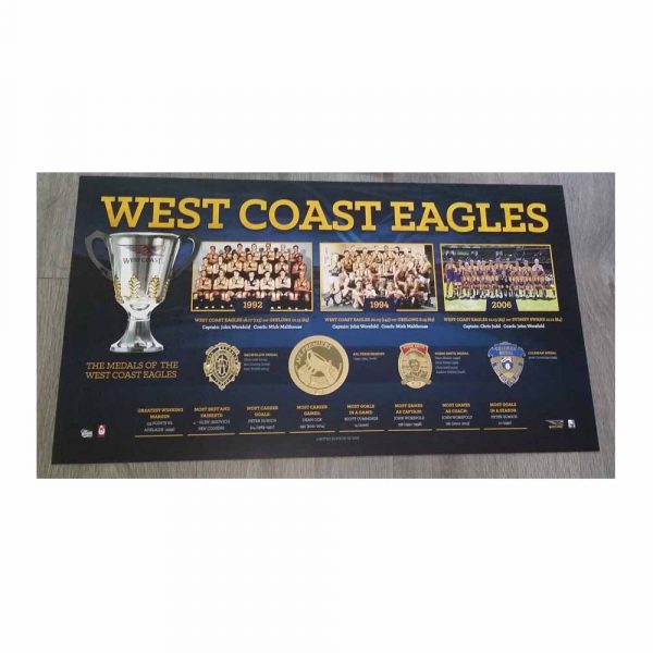 THE PREMIERSHIP HISTORY WEST COAST EAGLES OFFICIAL AFL PREMIERS PRINT