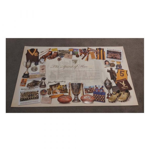 HAWTHORN HAWKS PREMIERS PREMIERSHIP OFFICIAL PRINT SIGNED JOHN KENNEDY SNR