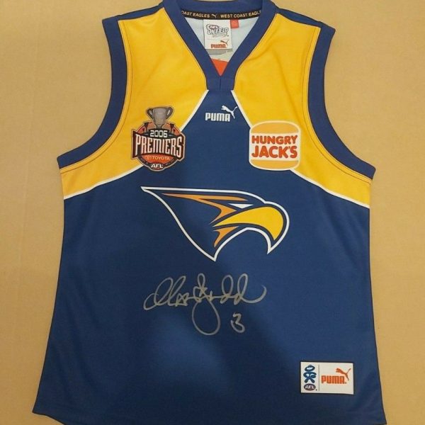 CHRIS JUDD HAND SIGNED WEST COAST EAGLES 2006 PREMIERS JUMPER - RARE JUMPER