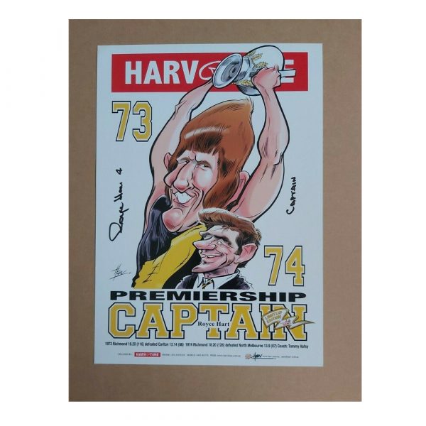 RICHMOND TIGERS ROYCE HART HAND SIGNED PREMIERSHIP CAPTAIN HARV TIME PRINT