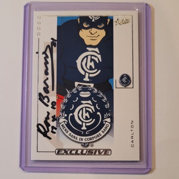 CARLTON BLUES - RON BARASSI SIGNED AFL SELECT 2002 LOGO COMMON CARD