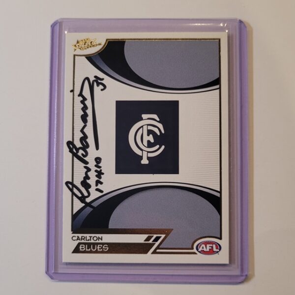 CARLTON BLUES - RON BARASSI SIGNED AFL SELECT 2006 LOGO COMMON CARD