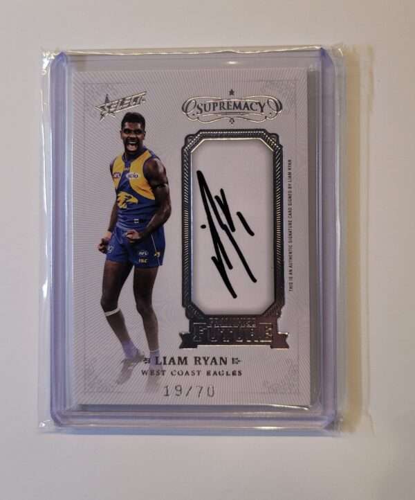 2019 AFL SELECT SUPREMACY FRANCHISE FUTURE SIGNATURE WEST COAST LIAM RYAN #19