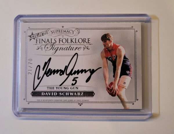 2019 AFL SELECT SUPREMACY FINALS FOLKLORE SIGNATURE DAVID SCHWARZ #21