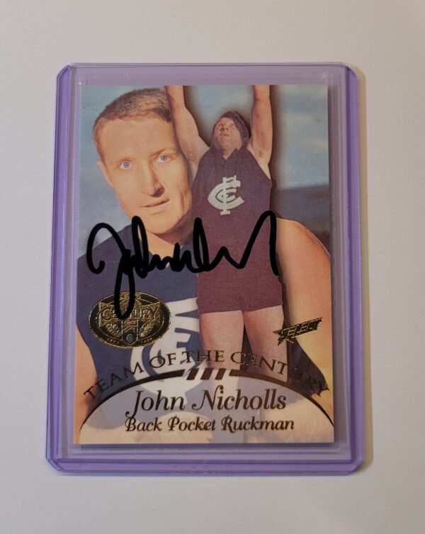 CARLTON BLUES JOHN NICHOLLS SIGNED SELECT 1996 HALL OF FAME TEAM OF THE CENTURY