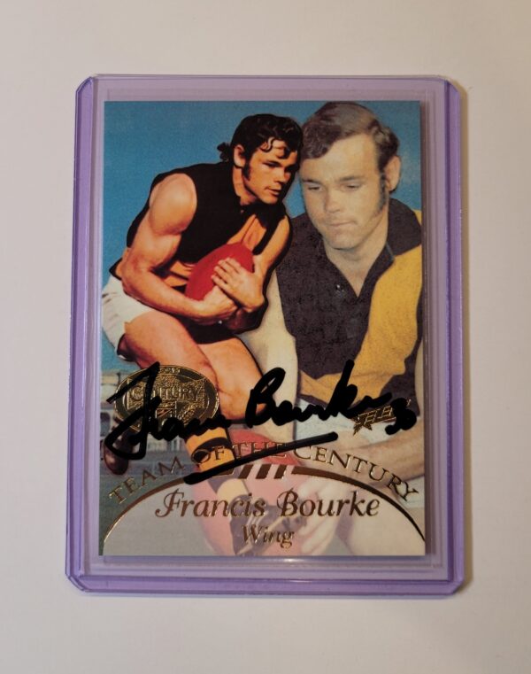 RICHMOND TIGERS - FRANCIS BOURKE SIGNED 1996 HALL OF FAME TEAM OF THE CENTURY