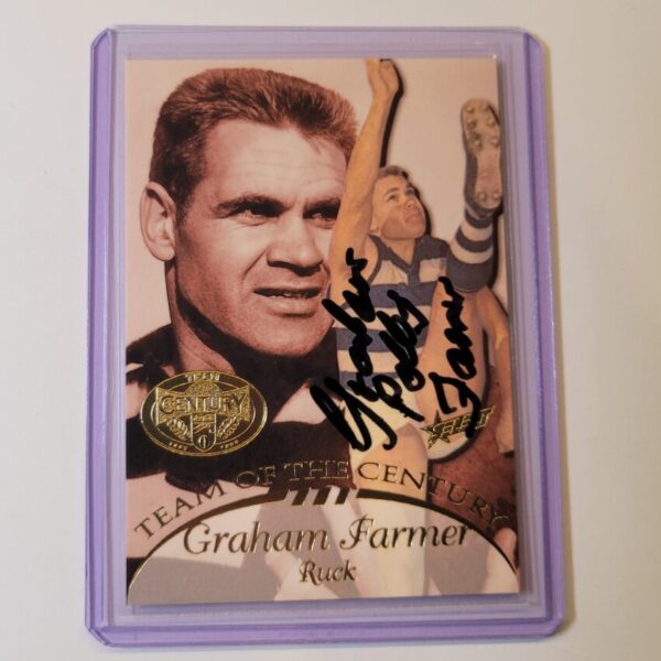 GEELONG GRAHAM POLLY FARMER SIGNED SELECT 1996 HALL OF FAME TEAM OF THE CENTURY