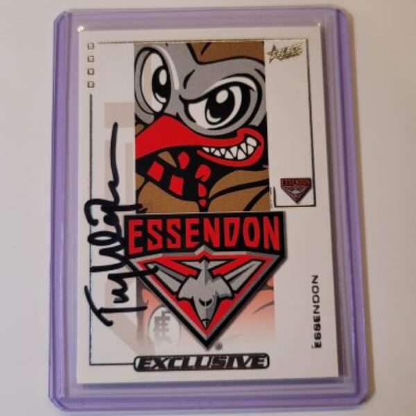ESSENDON BOMBERS - TIM WATSON SIGNED AFL SELECT 2002 COMMON LOGO CARD