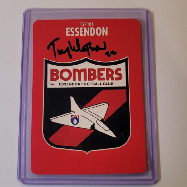 ESSENDON BOMBERS - TIM WATSON SIGNED AFL 1991 STIMOROL COMMON LOGO CARD