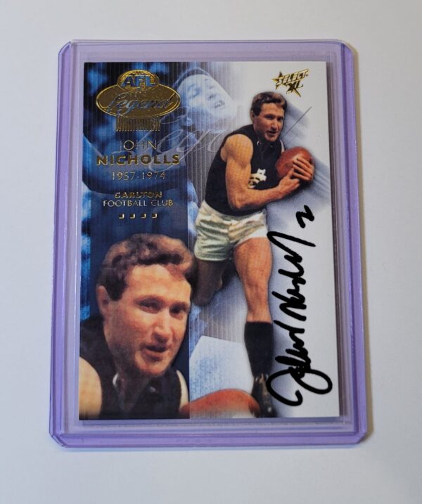 CARLTON BLUES - JOHN NICHOLLS SIGNED AFL SELECT 2003 LEGEND CARD
