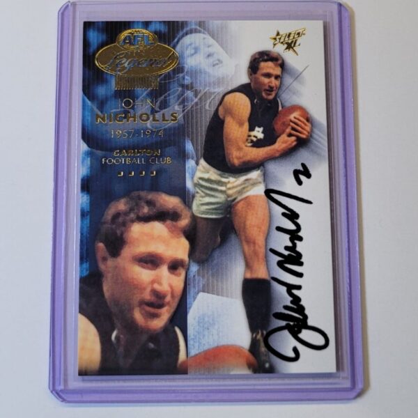CARLTON BLUES - JOHN NICHOLLS SIGNED AFL SELECT 2003 LEGEND CARD