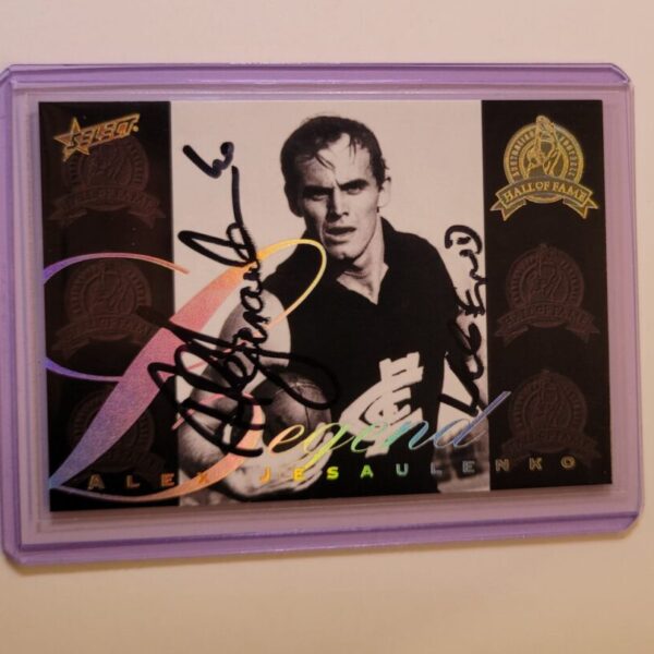 CARLTON BLUES - ALEX JESAULENKO SIGNED AFL SELECT 2012 HALL OF FAME LEGEND CARD