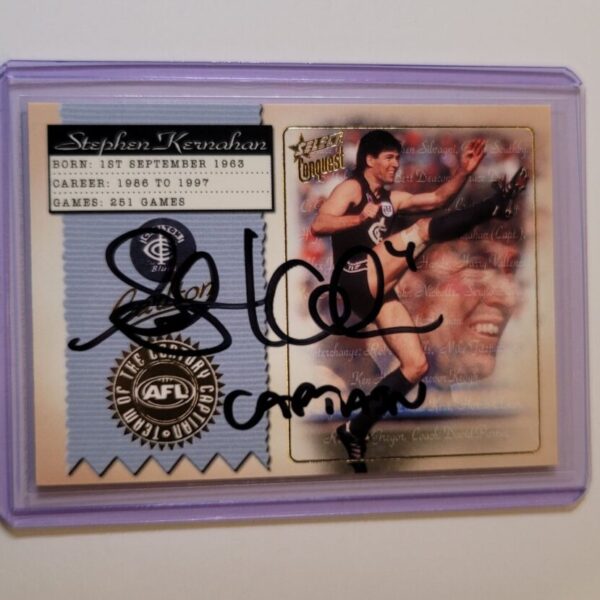 CARLTON - STEPHEN KERNAHAN SIGNED AFL SELECT 2004 TEAM OF THE CENTURY CAPTAIN
