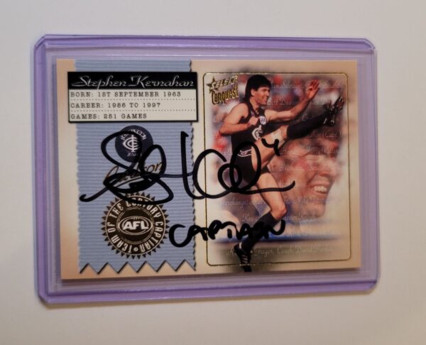 CARLTON - STEPHEN KERNAHAN SIGNED AFL SELECT 2004 TEAM OF THE CENTURY CAPTAIN