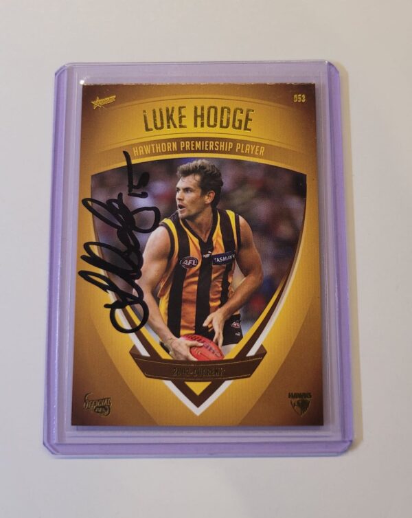 HAWTHORN HAWKS - LUKE HODGE SIGNED AFL SELECT PREMIERSHIP HERITAGE CARD
