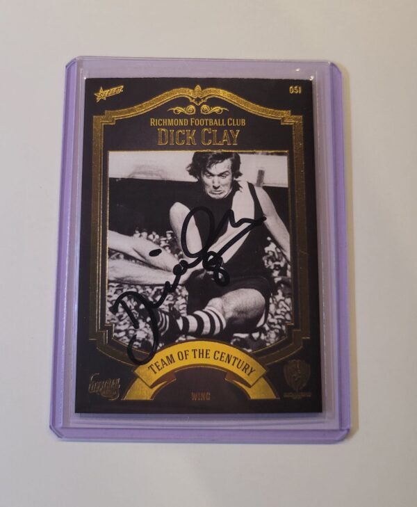 RICHMOND TIGERS - DICK CLAY SIGNED AFL SELECT HALL OF FAME TEAM OF THE CENTURY