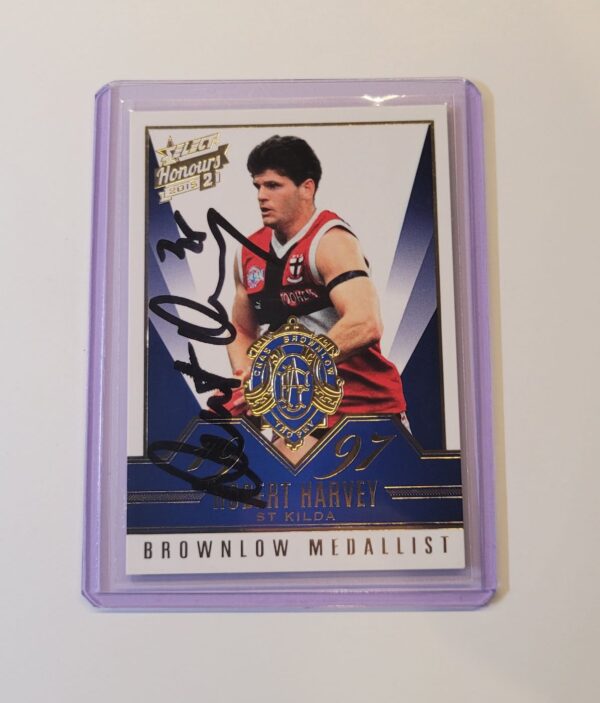 ST KILDA SAINTS ROBERT HARVEY SIGNED AFL SELECT 2015 HONOURS BROWNLOW GALLERY 1997