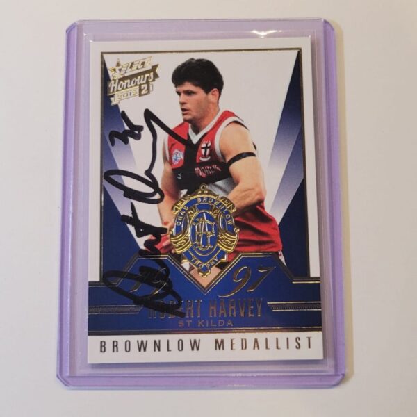 ST KILDA SAINTS ROBERT HARVEY SIGNED AFL SELECT 2015 HONOURS BROWNLOW GALLERY 1997